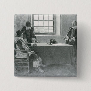 Badge Carré 5 Cm Monsieur William Berkeley Surrendering