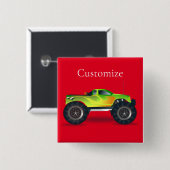 Badge Carré 5 Cm Monster Truck Thunder_Cove (Devant & derrière)