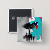 Badge Carré 5 Cm Monstre de pollution Acwpin (Devant & derrière)