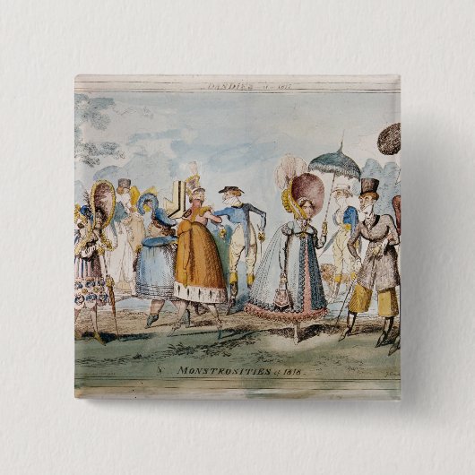 Badge Carré 5 Cm Monstruosités de 1818 (Devant)