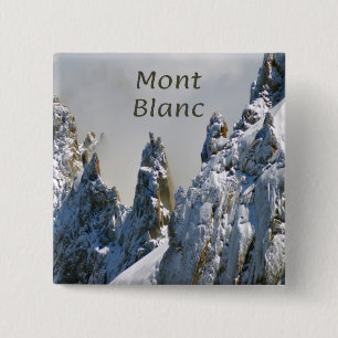 Badge Carré 5 Cm Mont Blanc Monte Bianco White Mountain Alps Europe