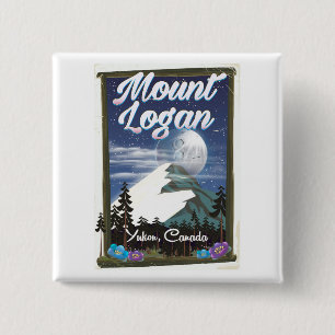 Badge Carré 5 Cm Mont Logan, Yukon, Canada