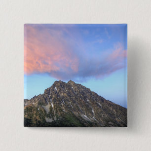 Badge Carré 5 Cm Mont Stuart, au coucher du soleil