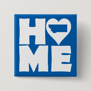 Badge Carré 5 Cm Montana Accueil État du coeur Bouton d'insigne