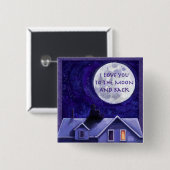 Badge Carré 5 Cm Montre Lune (Devant & derrière)