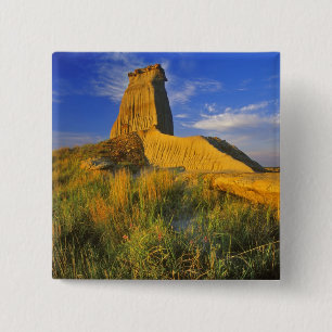 Badge Carré 5 Cm Monument érodé dans la Little Missouri