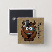 Badge Carré 5 Cm Moostache (Devant & derrière)