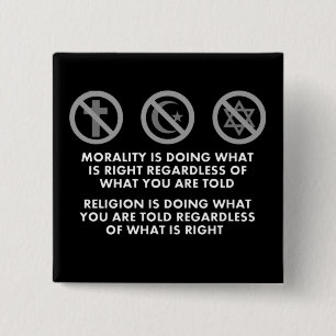 Badge Carré 5 Cm Moralité et religion