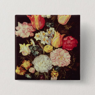 Badge Carré 5 Cm Morceau de fleur