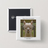 Badge Carré 5 Cm Morceau de promo d'alpaga (Devant & derrière)