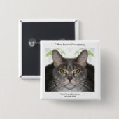 Badge Carré 5 Cm Morceau de promo de chat (Devant & derrière)