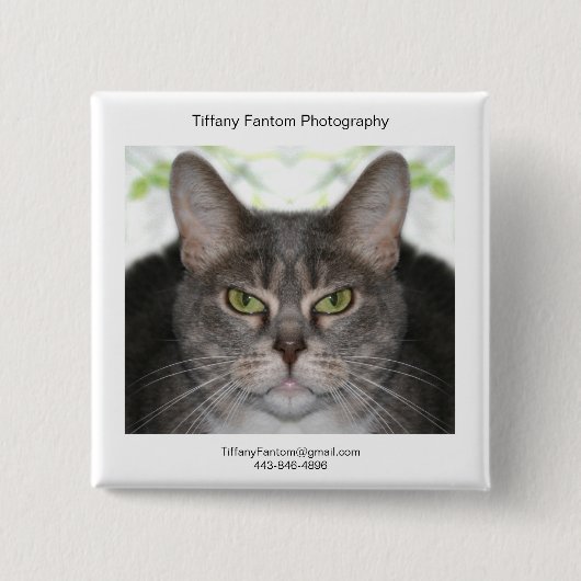 Badge Carré 5 Cm Morceau de promo de chat (Devant)