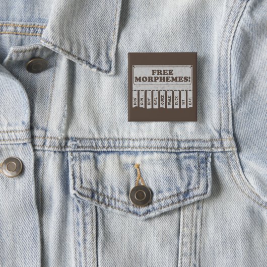 Badge Carré 5 Cm Morphèmes libres (En situation)