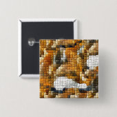 BADGE CARRÉ 5 CM MOSAÏQUE FOX (Devant & derrière)