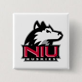 Badge Carré 5 Cm Mot-symbole NIU Huskies (Devant)