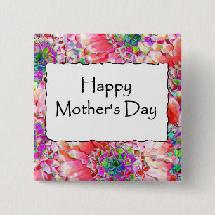 Badge Carré 5 Cm Mother&apos heureux ; jour de s