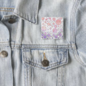 Badge Carré 5 Cm Motif à points rose clair (En situation)