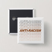 Badge Carré 5 Cm Motif anti-racisme (Devant & derrière)