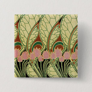 Badge Carré 5 Cm Motif Art Nouveau #1