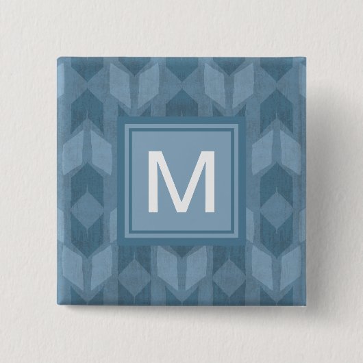 Badge Carré 5 Cm Motif bleu extérieur de flèche d'étape | du (Devant)