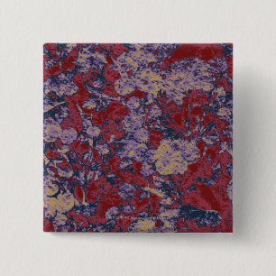 Badge Carré 5 Cm Motif coloré de camouflage de feuille et de fleur