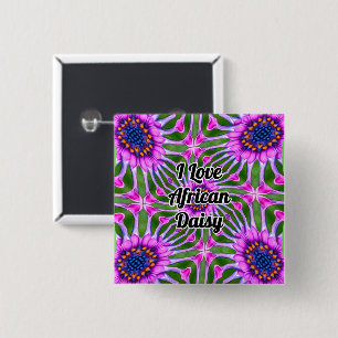 Badge Carré 5 Cm Motif de marguerite esthétique