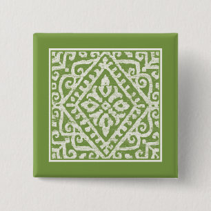 Badge Carré 5 Cm Motif de vert d'Amadora