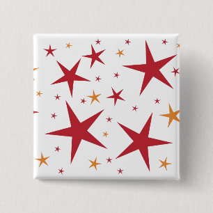 Badge Carré 5 Cm Motif des Red Gold Stars