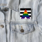 Badge Carré 5 Cm Motif du drapeau de la LGBT Ally Pride (En situation)