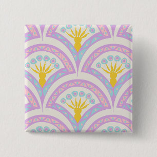 Badge Carré 5 Cm Motif en coquille de couleur pastel