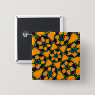 Badge Carré 5 Cm Motif Fleurs Abstraites uniques