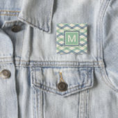 Badge Carré 5 Cm Motif géométrique en pastel du monogramme | (En situation)
