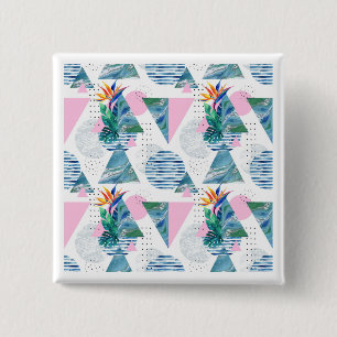 Badge Carré 5 Cm Motif géométrique tropical
