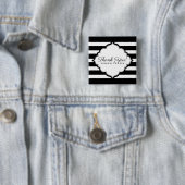 Badge Carré 5 Cm Motif noir et blanc - Merci (En situation)