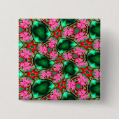 Badge Carré 5 Cm Motif Rose du désert (Devant)