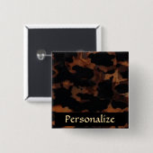 Badge Carré 5 Cm Motif sans fil Tortoiseshell, Chic TortoiseShell (Devant & derrière)