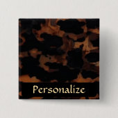 Badge Carré 5 Cm Motif sans fil Tortoiseshell, Chic TortoiseShell (Devant)