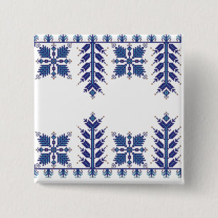 Badge Carré 5 Cm Motif traditionnel, Motif traditionnel roumain T-S