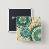 Badge Carré 5 Cm Motifs circulaires (Devant & derrière)