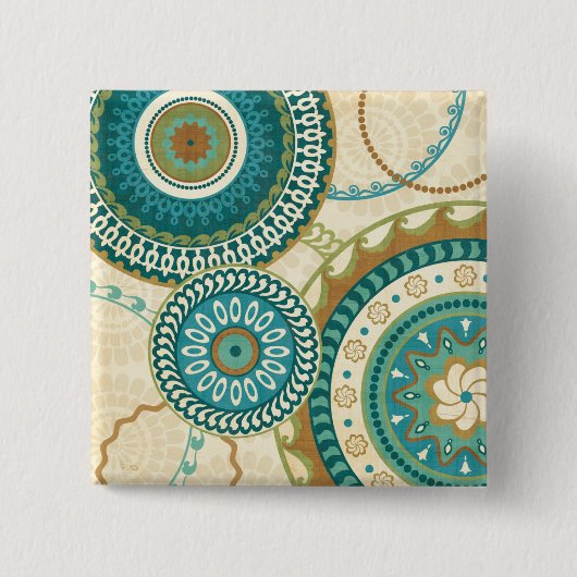 Badge Carré 5 Cm Motifs circulaires (Devant)