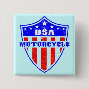 Badge Carré 5 Cm Moto des Etats-Unis