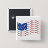 Badge Carré 5 Cm Moto-Shadow-Flag-Wave (Devant & derrière)