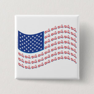 Badge Carré 5 Cm Moto-Shadow-Flag-Wave