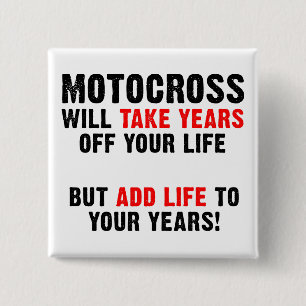 Badge Carré 5 Cm Motocross Life To Your Years Dirt Bike Button Épin