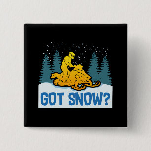 Badge Carré 5 Cm Motoneige - J'ai de la neige Motoneige drôle