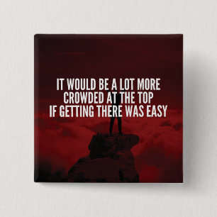 Badge Carré 5 Cm Mots Motivationnels - Vers Le Haut