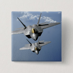 Badge Carré 5 Cm Mouche de deux F-22 Raptors au-dessus de l'océan