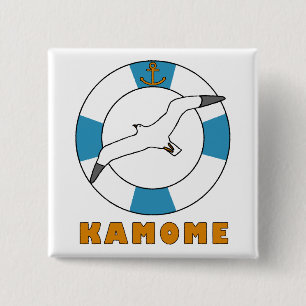 Badge Carré 5 Cm Mouette et anneau de natation