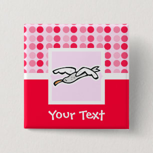 Badge Carré 5 Cm Mouette mignonne