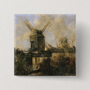Badge Carré 5 Cm Moulin de la Galette, Montmartre, 1861